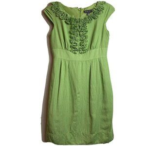 jessica howard dress 4p 4 petite lime green linen blend dress